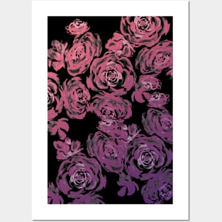 Pink and Purple Peonies Pattern Posters and Art